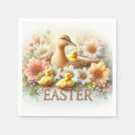 Påsk Ankor, Ducklings och Flowers Pappersservett