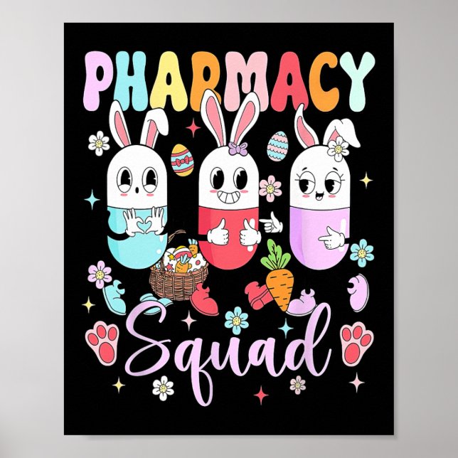 Påsk Apotek Squad Piller Apotekare Certifierad P Poster (Framsidan)