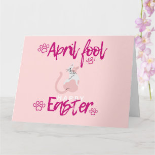 Påsk April Dumdagar Present Katt Ägg Påsk Roligt Kort