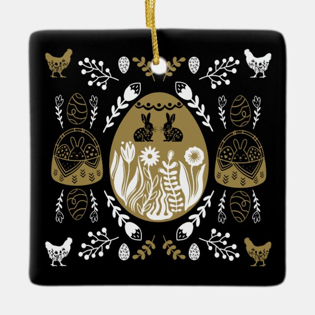 Påsk April Helgdag Gift Julgransprydnad Keramik (Framsida)