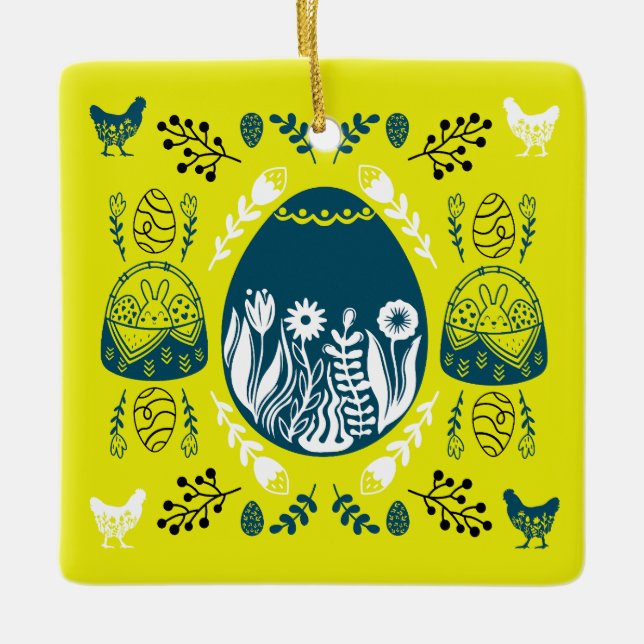 Påsk April Helgdag Julgransprydnad Keramik (Framsida)