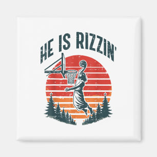 Påsk är Rizzin Retro Basketball Religiösa Manar Magnet