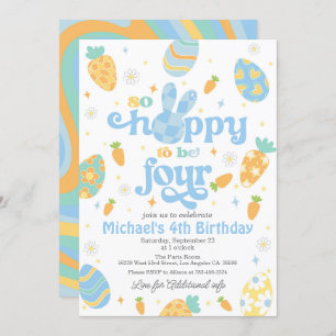 Påsk är så glad att vara fyra pojkfödelsedag inbjudningar