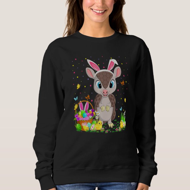 Påsk Armadillo Bunny Egg Hunting Armadillo Easte T Shirt (Framsida)