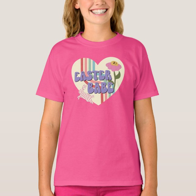 Påsk Babe Glad påsk T Shirt (Framsida)