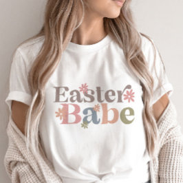 Påsk Babe Retro Blommigt Trendig Aesthetic T Shirt