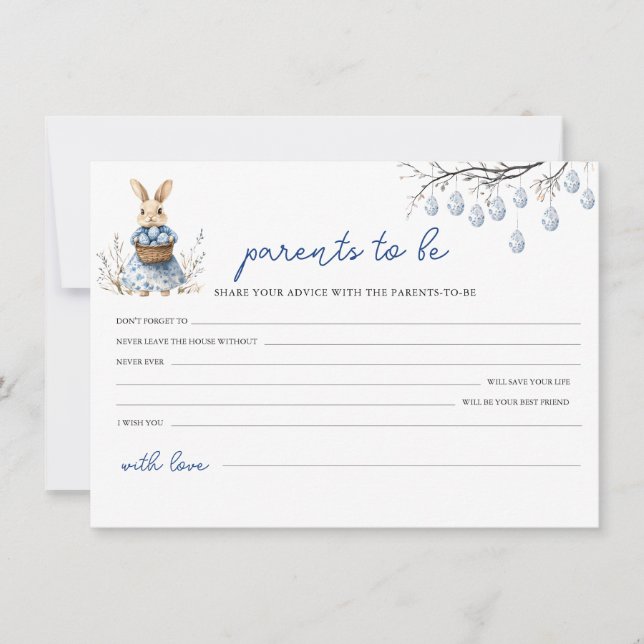 Påsk Baby Shower Advice för överordnat kort (Framsida)