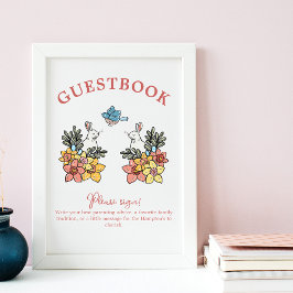 Påsk Baby Shower Guestbook Bord-tecken Poster