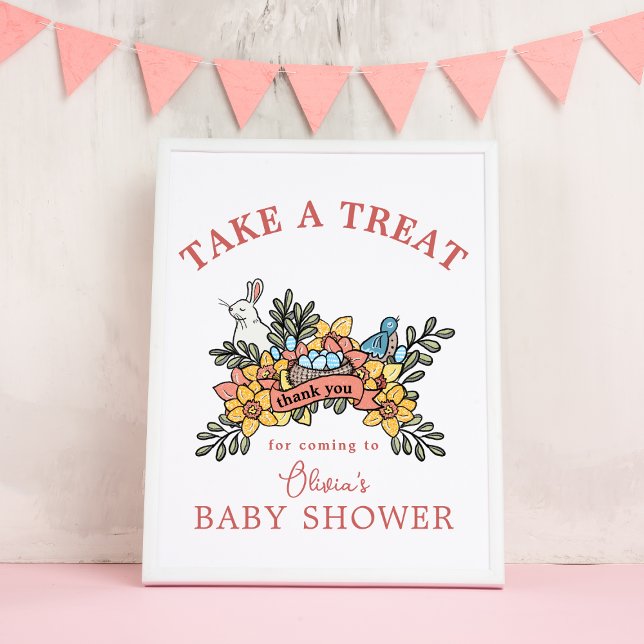 Påsk Baby Shower Treat Favor Bord-tecken Poster (Skapare uppladdad)