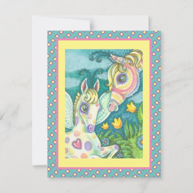 PÅSK BABY, VÅR HORSE, FAIRY FLAT CARD (Framsida)