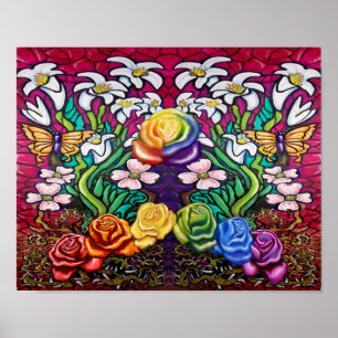 Påsk Banner med Rainbow Ro Poster