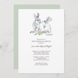 Påsk-baptism och första Födelsedagsfesten Inbjudningar