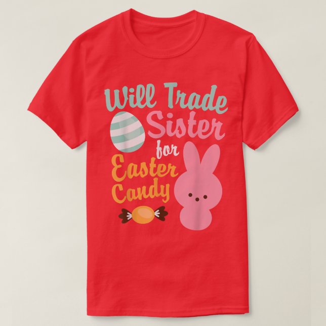 Påsk BargainWill Trade Sister för Påsk Candy T Shirt (Design framsida)