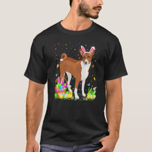Påsk Basenji Hund Bunny Egg Hunting Basenji Easte T Shirt