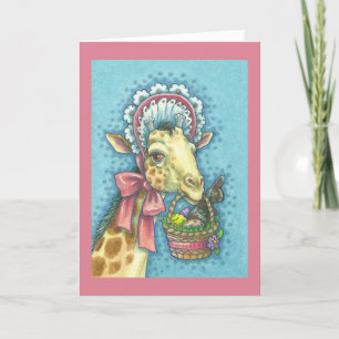 PÅSK BASKET GIRAFFE GREETING CARD VERSALT VERSALT HELGKORT