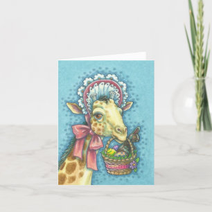 PÅSK BASKET GIRAFFE NOTERKORT tomt Helgkort
