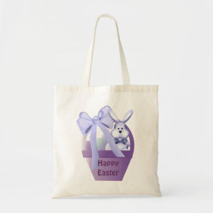 Påsk Basket Pojkbunny Glad påsk Tote Bag Tygkasse