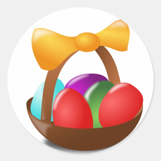 Påsk Basket Runt Klistermärke (Framsida)