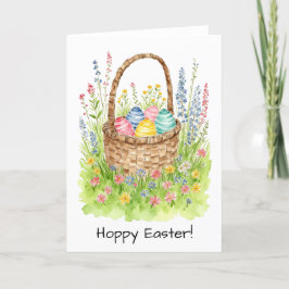 Påsk Basket Watercolor Tack Kort