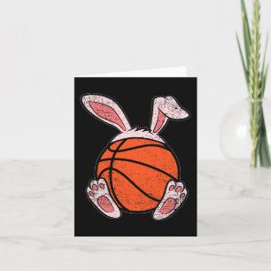 Påsk Basketball Älskare Bunny Öron Boll Cute Rabbi Kort