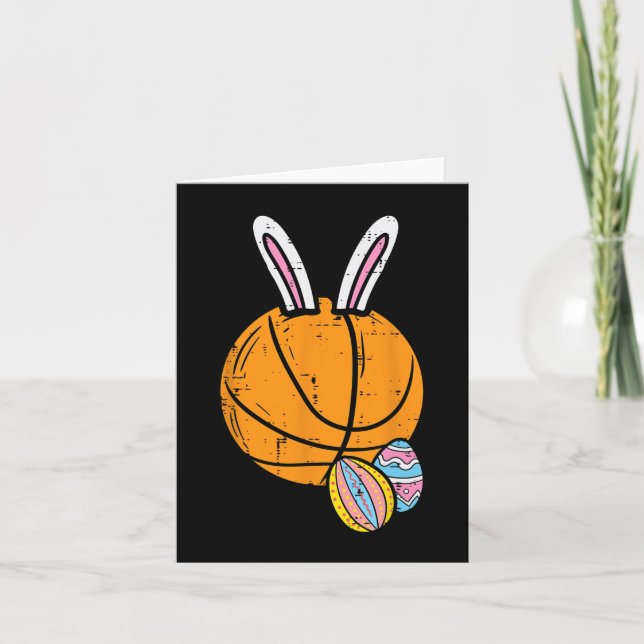 Påsk Basketball Bunny Rabbit Sports Manar Boys Kid Kort (Framsida)