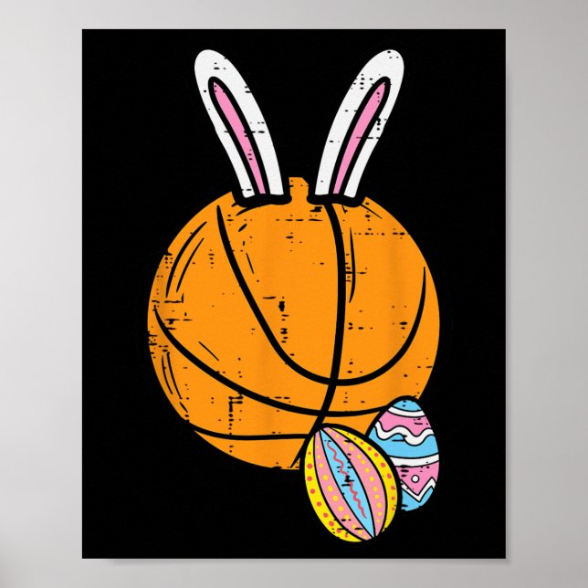 Påsk Basketball Bunny Rabbit Sports Manar Boys Kid Poster (Framsidan)