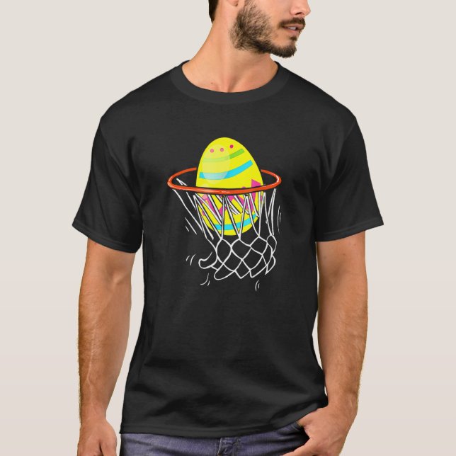 Påsk Basketball Egg Hunting Kids Tonåringar 3 T Shirt (Framsida)