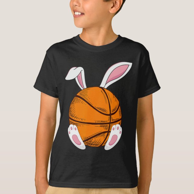 Påsk Basketball Rabbit Bunny Glad påsk Dag 2 T Shirt (Framsida)