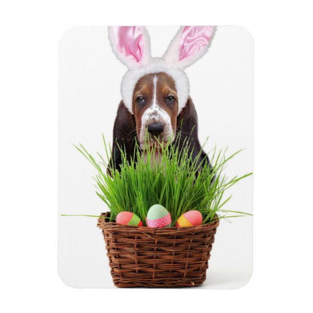 Påsk Basset Hound hund Magnet (Vertikal)