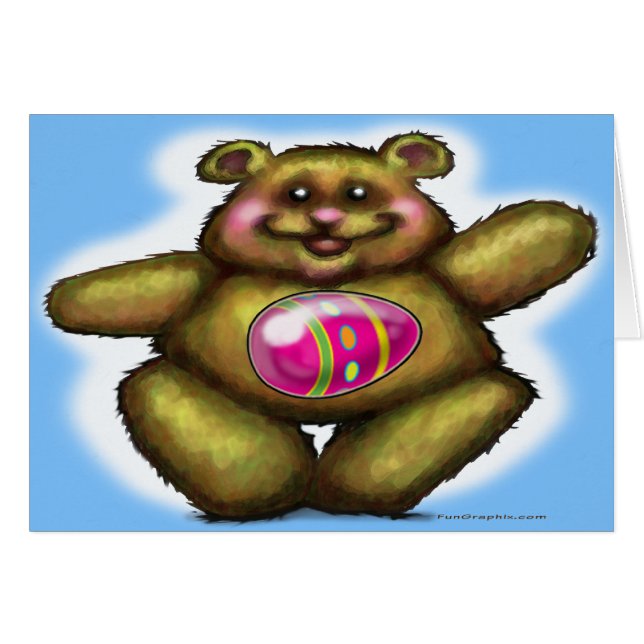 Påsk Bear Hälsningskort (Framsidan Horizontal)