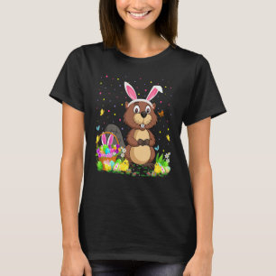 Påsk Beaver Bunny Egg Hunting Beaver Påsk Sund T Shirt