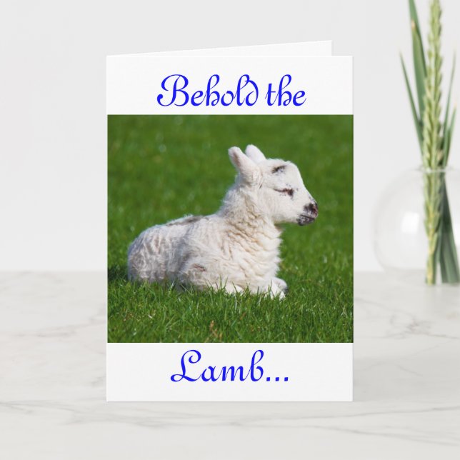 Påsk Behåll lamm IV-Helgdag kort (Framsida)