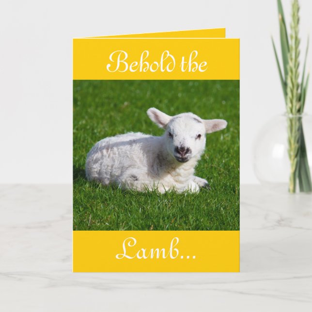 Påsk Behold lamm II-Helgdag Helgkort (Framsida)