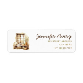 Påsk Beige Returadress Etikett