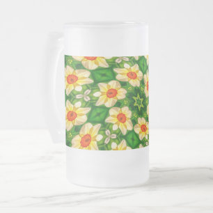 Påsk Bell Flowers Mönster Frostat Ölglas