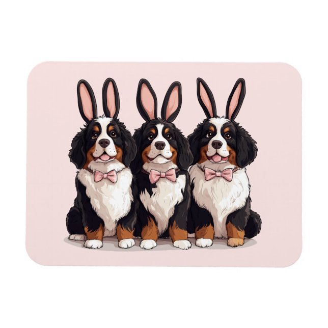 Påsk Bernese Mountain Hundar Magnet (Horisontell)