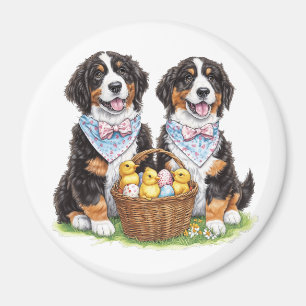 Påsk Bernese Mountain Hundar Magnet
