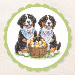 Påsk Bernese Mountain Hundar Underlägg Papper