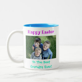 Påsk Best Grandpa Barnbarn Photo Två-Tonad Mugg