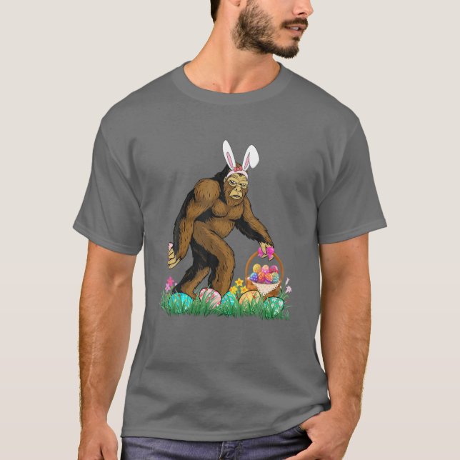 Påsk Bigfoot Bunny Bigfoot Glad påsk Hunting T Shirt (Framsida)