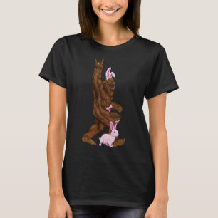 Påsk Bigfoot Bunny i Basket är Roligt för Söndag T Shirt