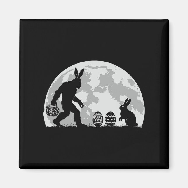 Påsk Bigfoot Bunny Rabbit Egg Hunting Magnet (Framsidan)
