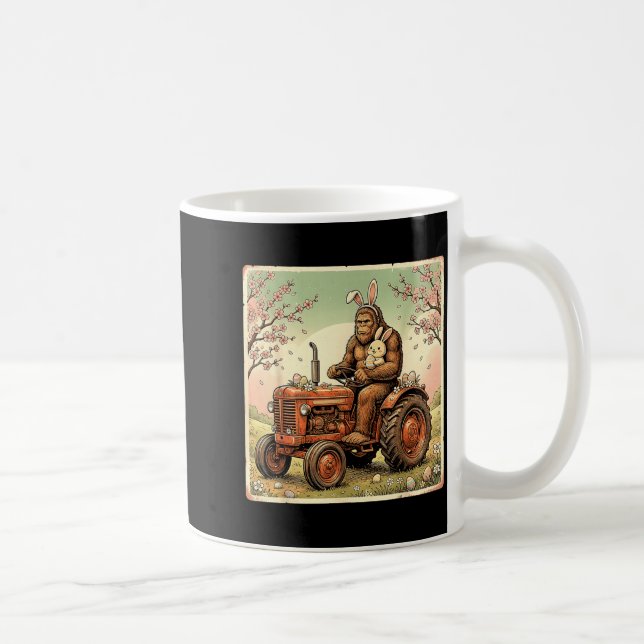 Påsk bigfoot kanin traktor rolig vår kaffemugg (Höger)