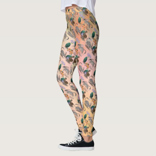 Påsk Bilby & Australian Flowers Leggings (Vänster)