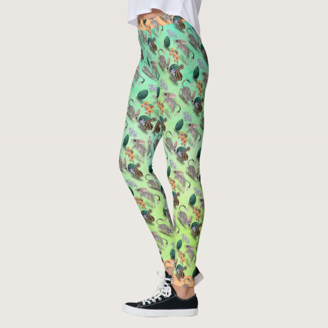 Påsk Bilby & Australian Flowers Leggings (Vänster)