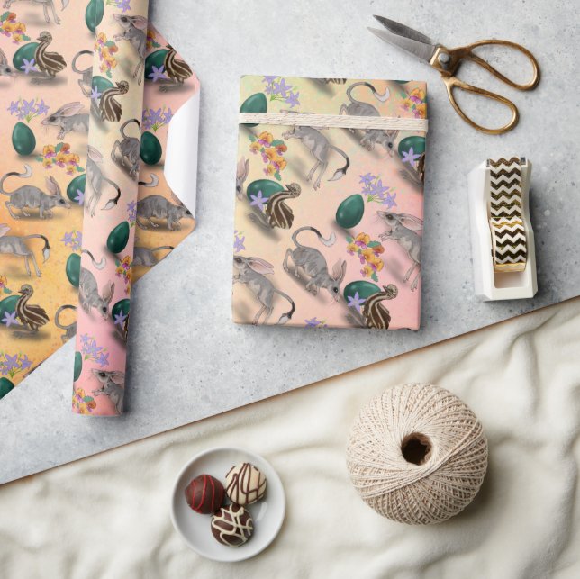 Påsk Bilby & Australian Flowers Presentpapper (Hantverk)