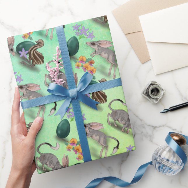 Påsk Bilby & Australian Flowers Wrapping Papper Presentpapper (Gifting)