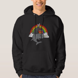 Påsk Black Cat Bunny på Narwhal Rainbow Boys Gir Hoodie