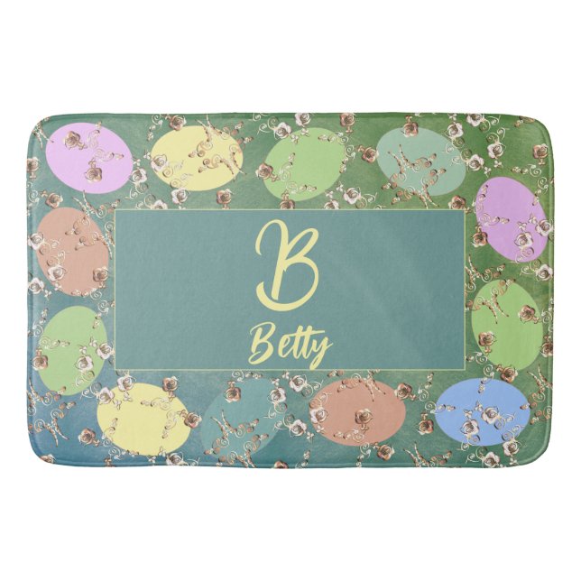 Påsk Blek Grått Pastel Eggs & Ro Badrumsmatta (Framsidan)