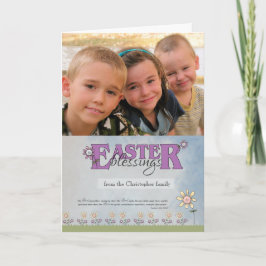 Påsk Blesings-blommor och skriptfoto Helgkort